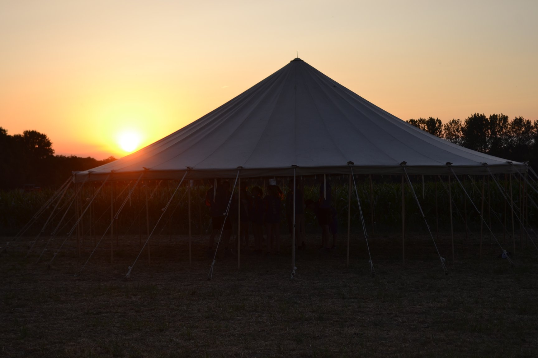 Tent on a field